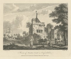 Ruins of Stanton Court, Oxfordshire, after Paul Sandby, Antique Engraving, 1778