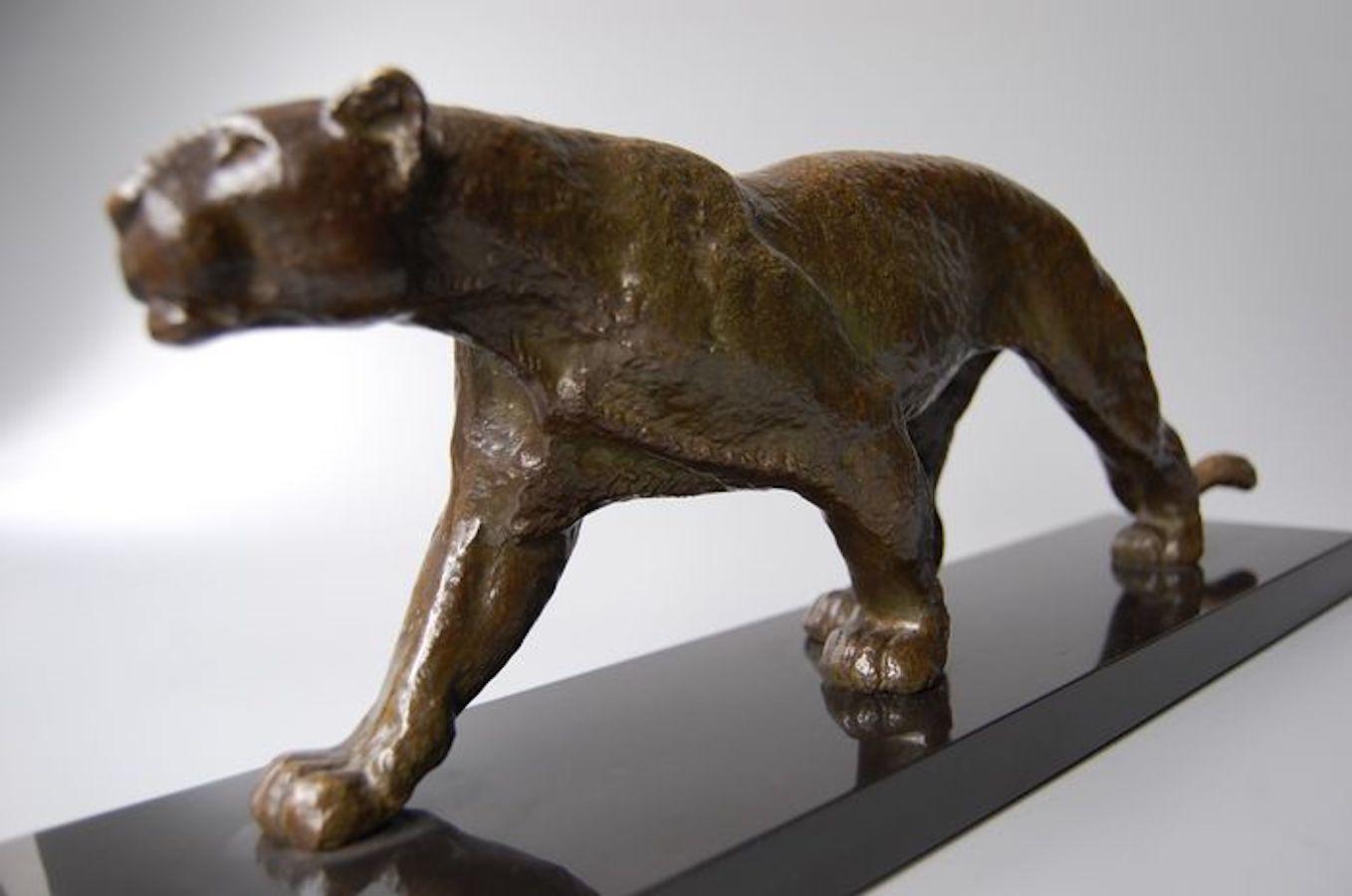 Rulas Art Deco Animalier Bronze Panther Sculpture 7