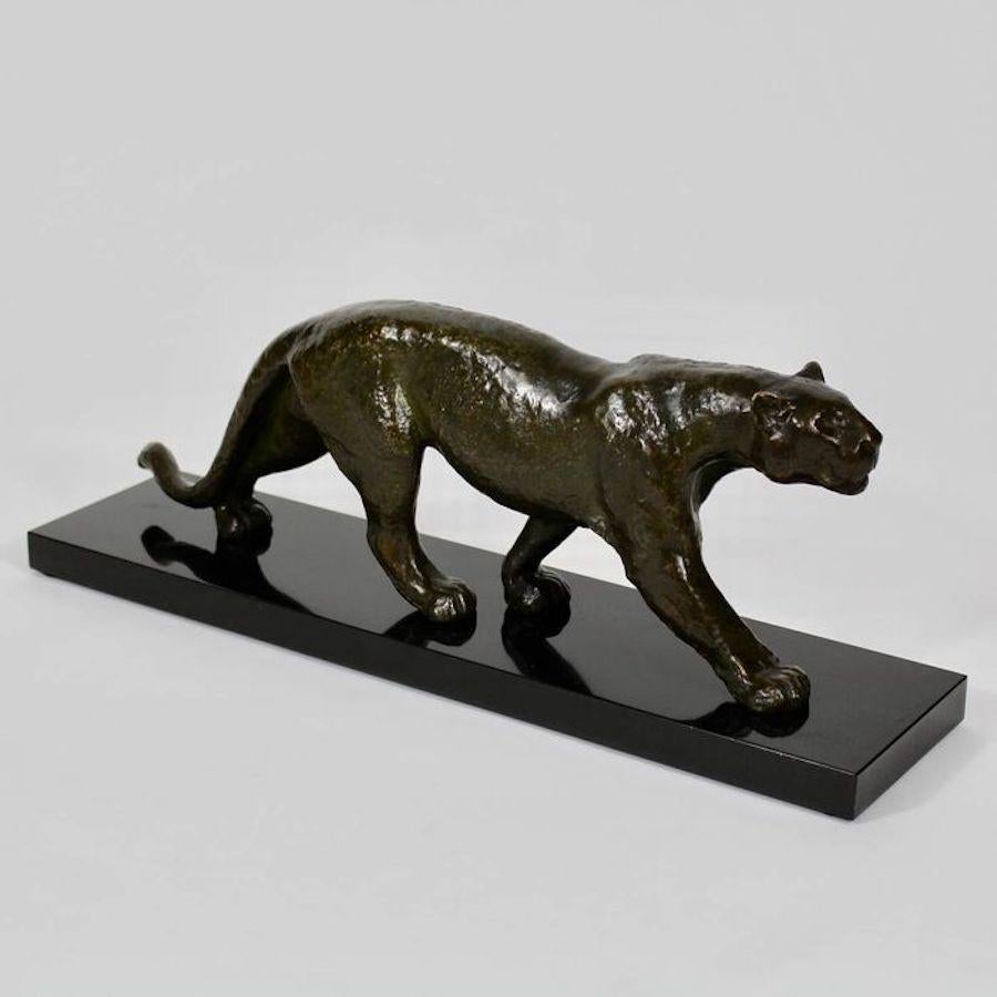 Rulas Art Deco Animalier Bronze Panther Sculpture 1