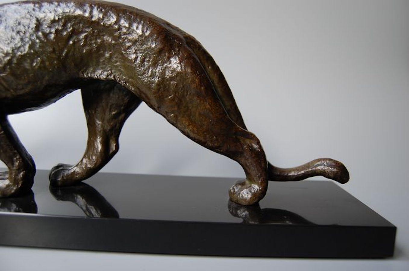 Rulas Art Deco Animalier Bronze Panther Sculpture 4