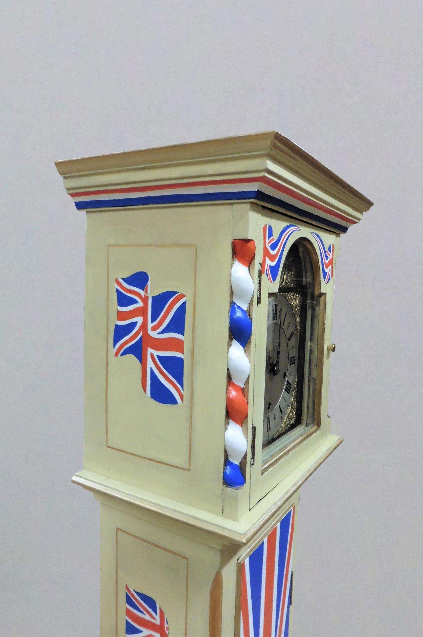 English Rule Britannia Grandmother Clock c.1930 For Sale