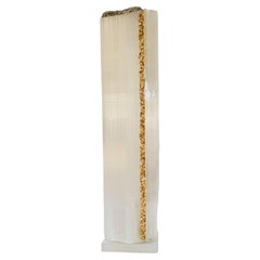 Ruler Selenite with Gold Leaf on a Lucite Base