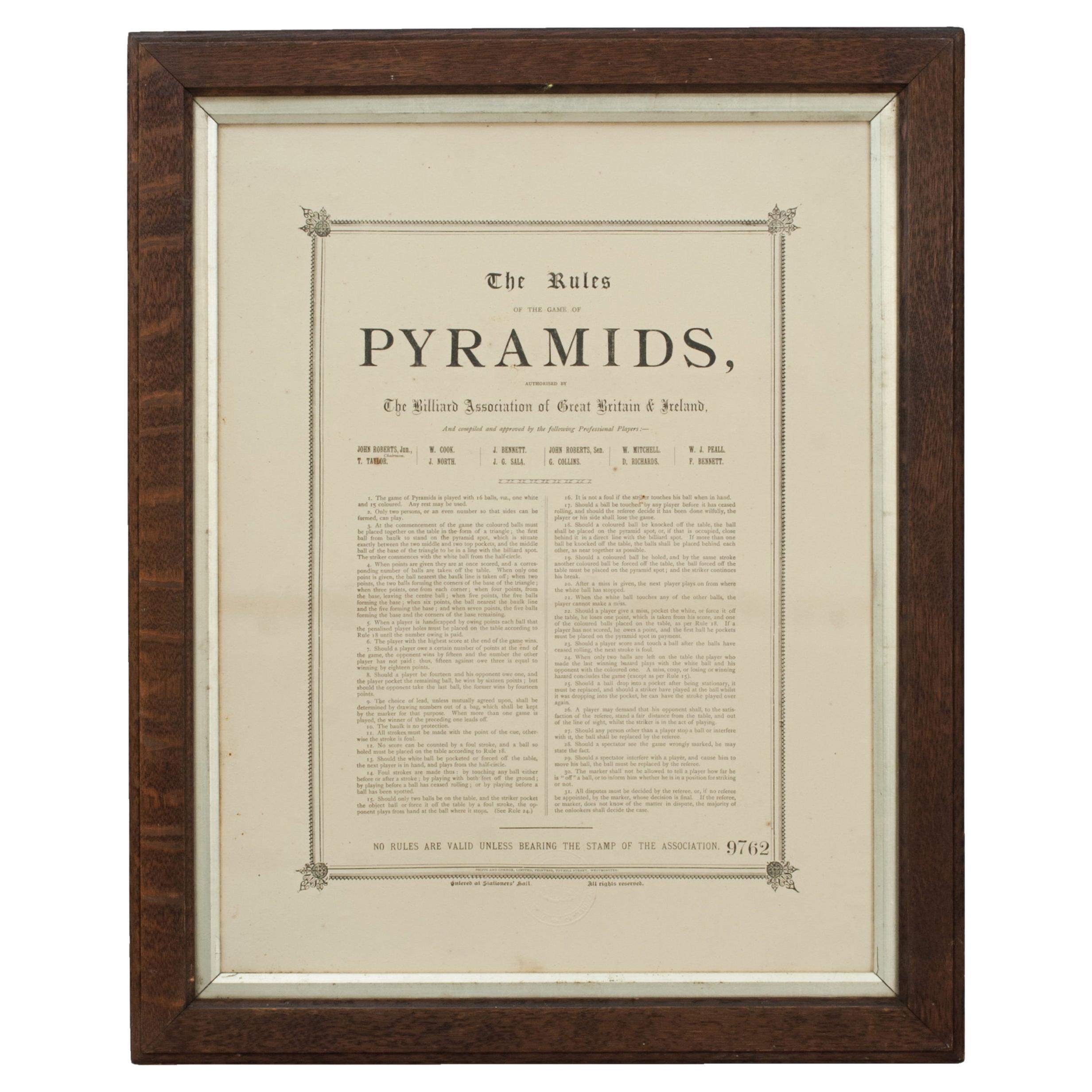 Reglas del juego de las pirámides en venta