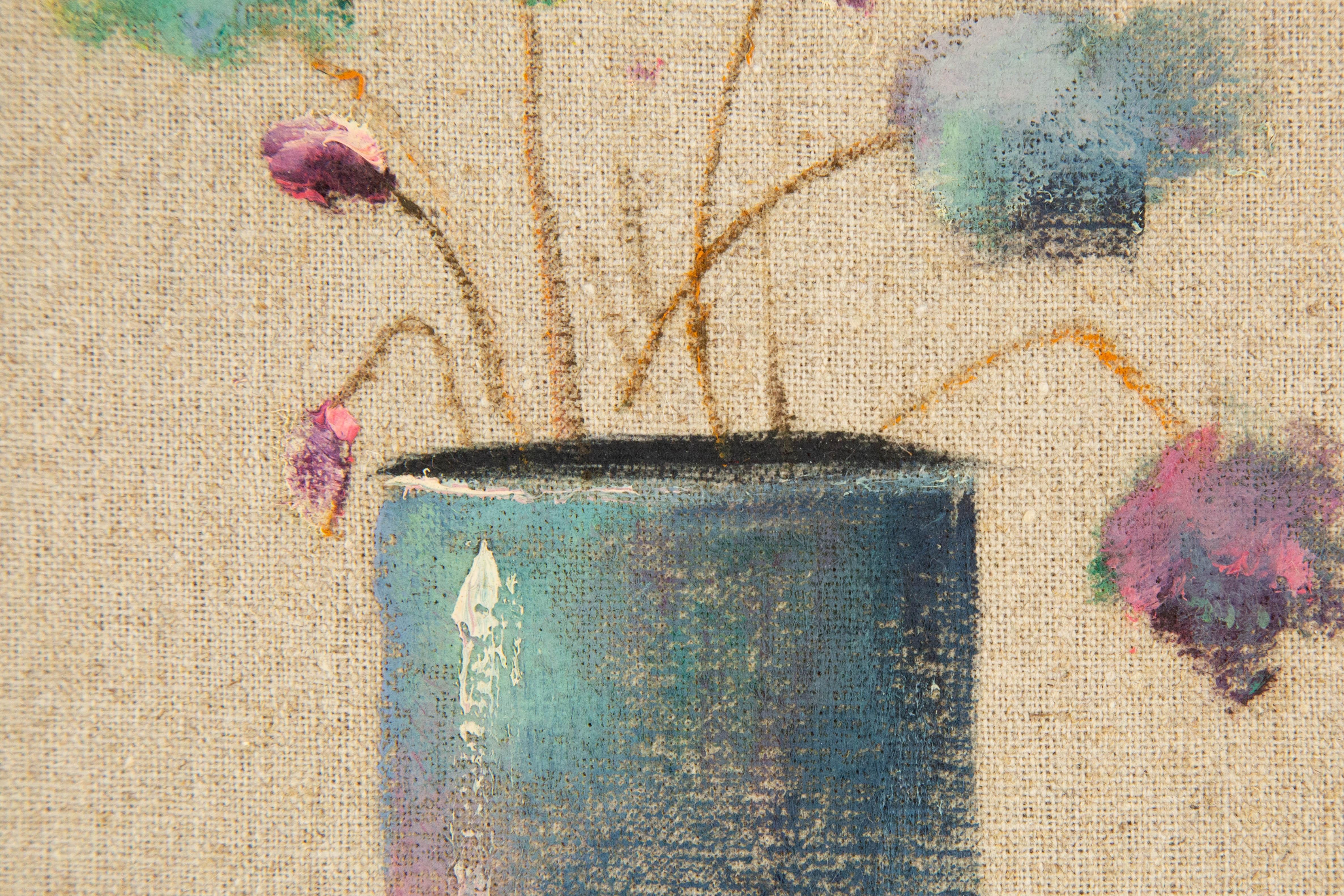 Rulin Xian Stillleben, Original, Öl auf Leinwand, „Blaue Glasur, Porzellan Serie II“, Rulin Xian im Angebot 3