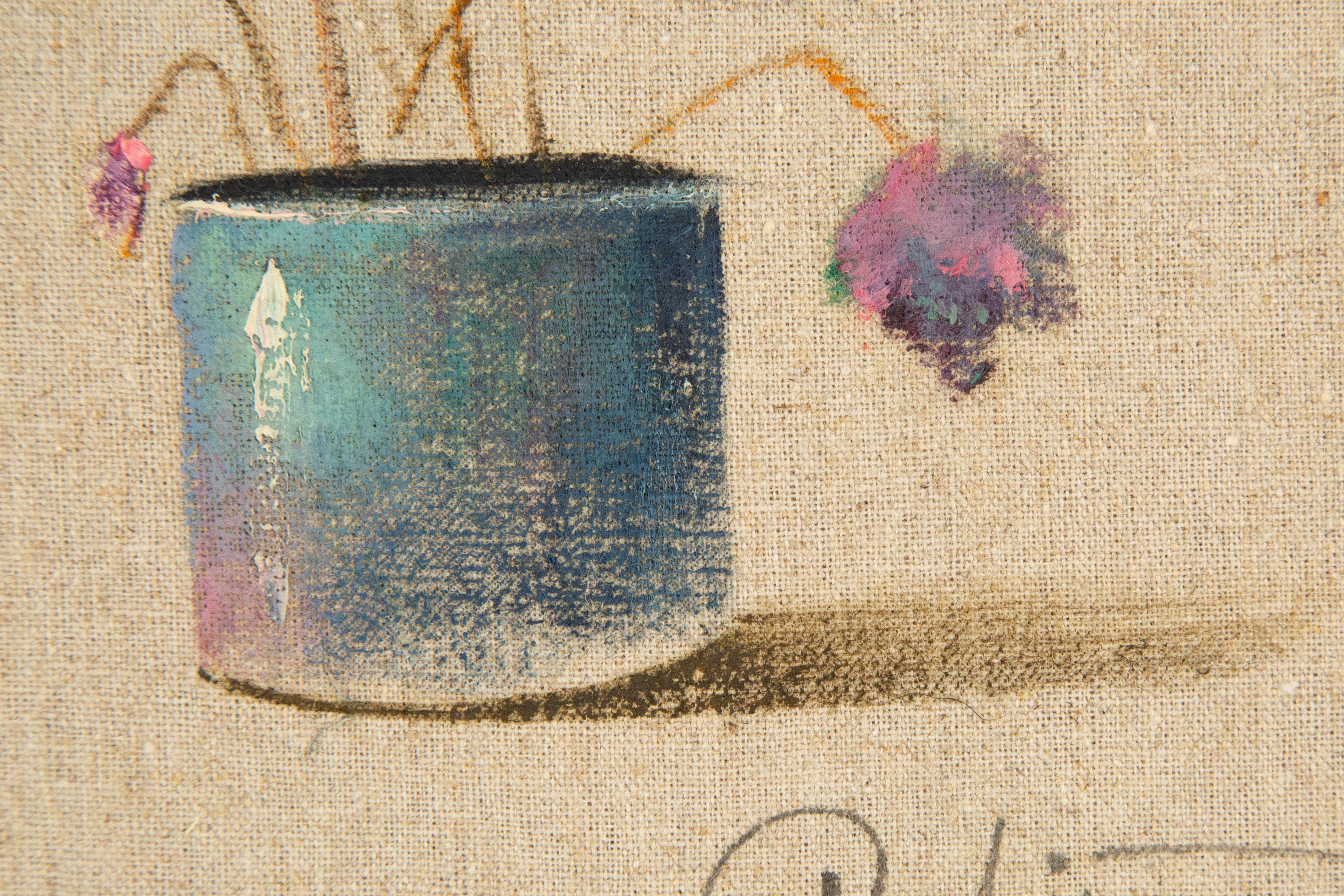 Rulin Xian Stillleben, Original, Öl auf Leinwand, „Blaue Glasur, Porzellan Serie II“, Rulin Xian im Angebot 4