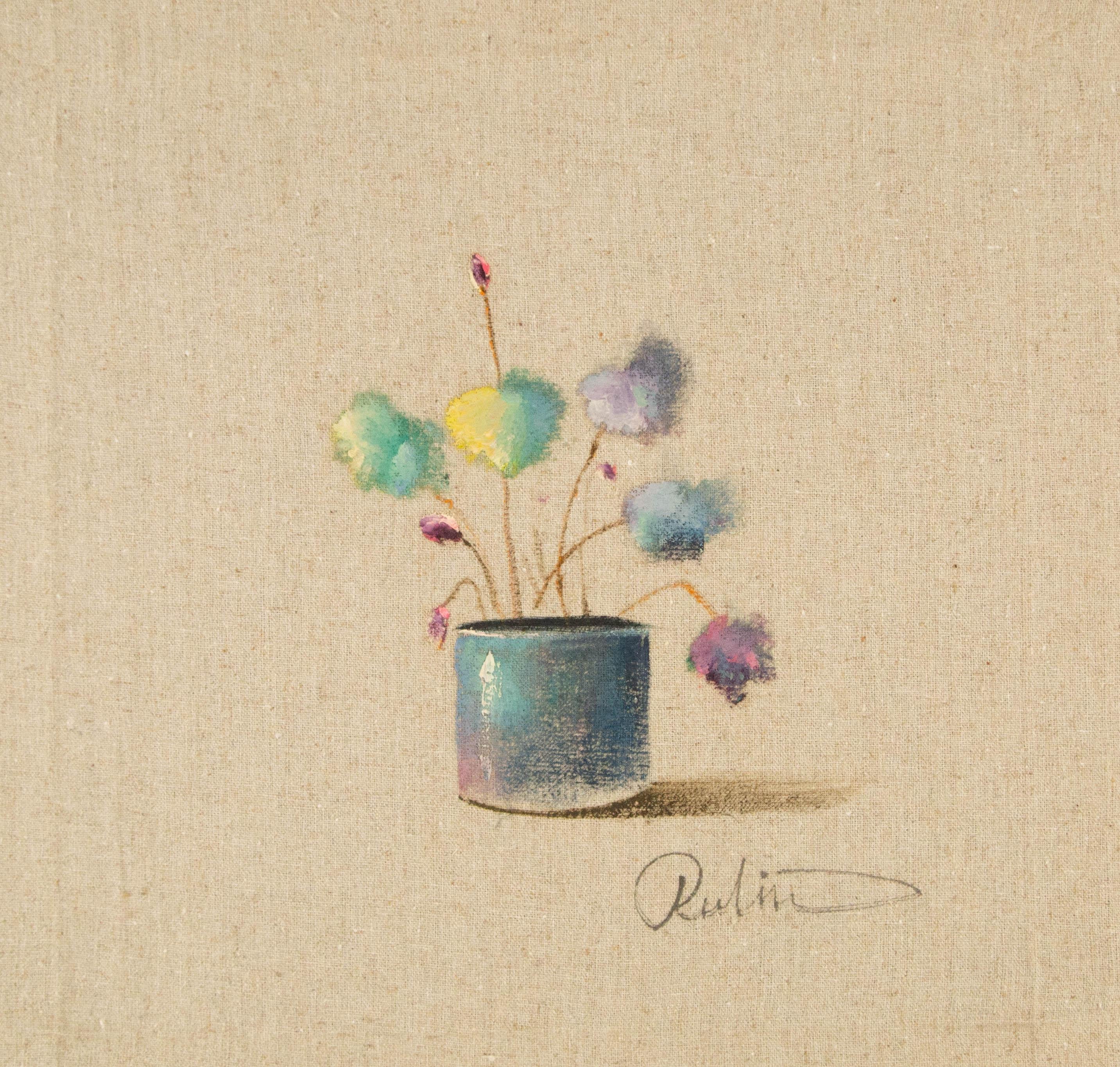 Rulin Xian Stillleben, Original, Öl auf Leinwand, „Blaue Glasur, Porzellan Serie II“, Rulin Xian im Angebot 6
