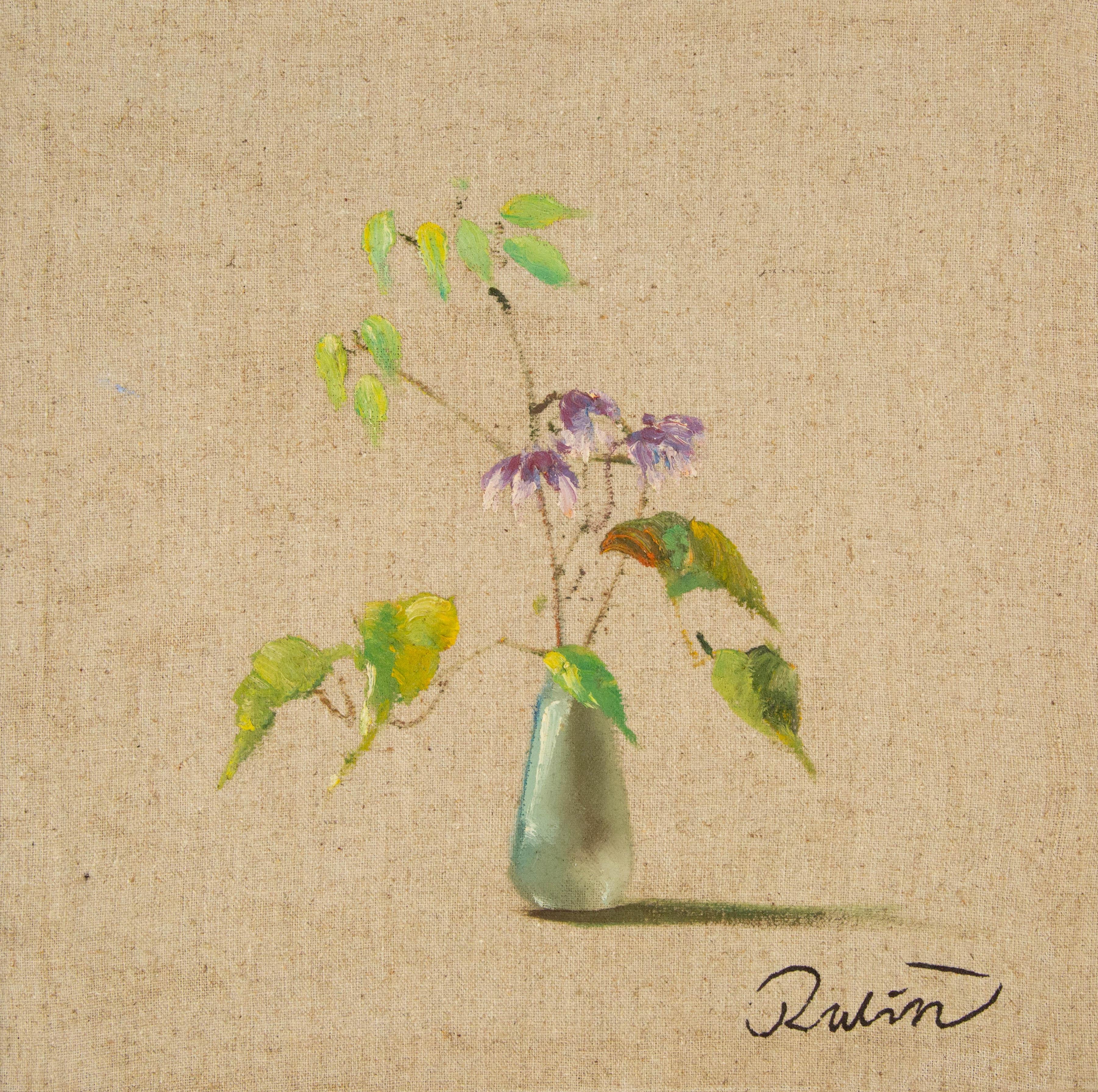 Rulin Xian Stillleben, Original, Öl auf Leinwand, „Mini-Blumenschmuck-Arrangement Seriees IV“, Rulin Xian