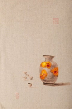 Rulin Xian Still Life Original Oil Painting "Porcelain"