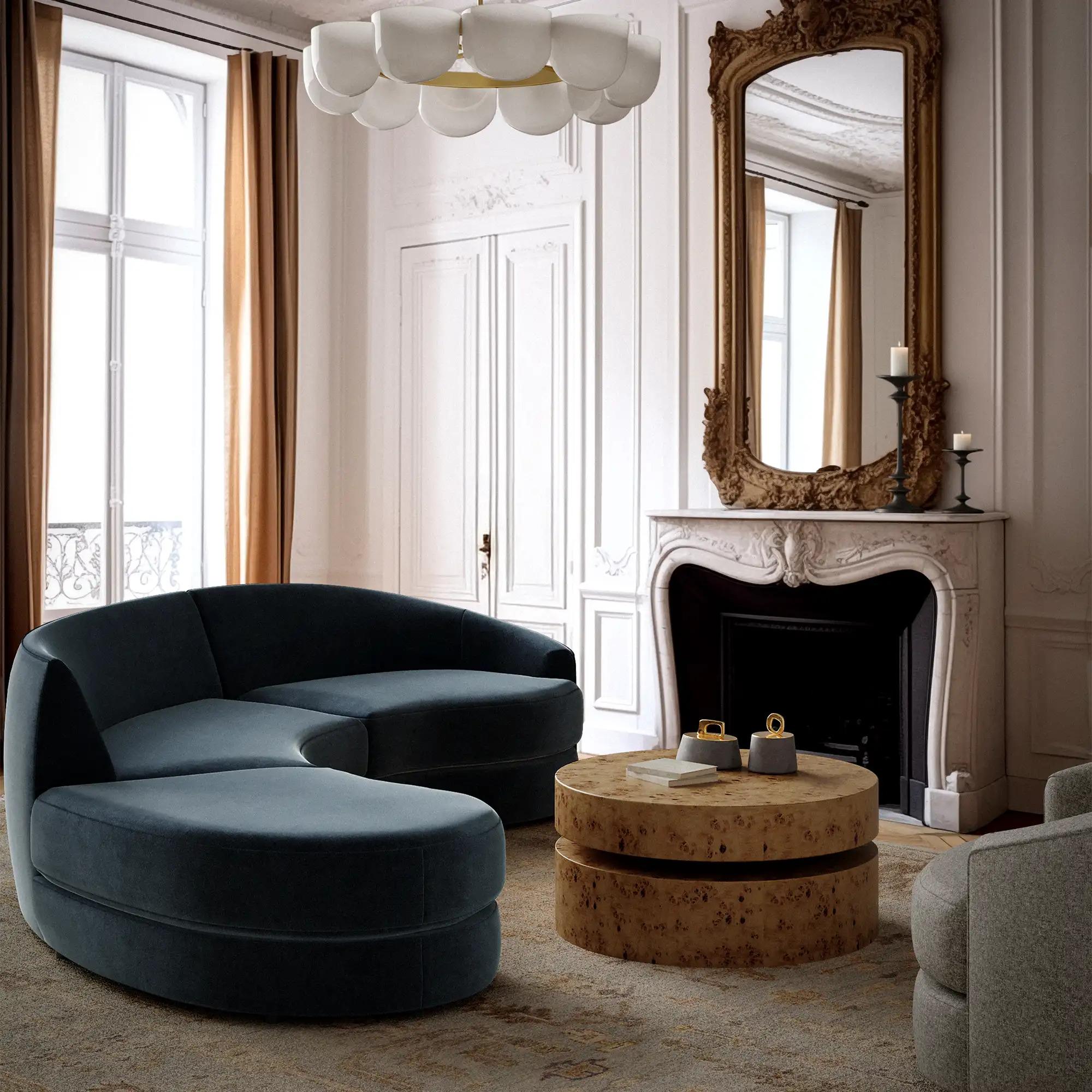 Sectionnel gauche 4 pièces Rulmann en Berbères Luxe/ Bouclés par Christiane Lemieux en vente 3