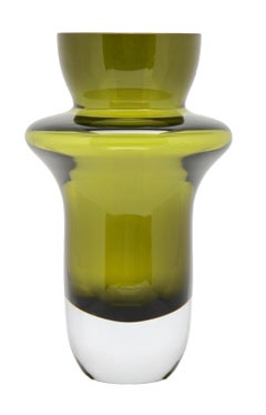 "Rumba" Vase in Sage Green Crystal from "Marquis" by Waterford, Ireland