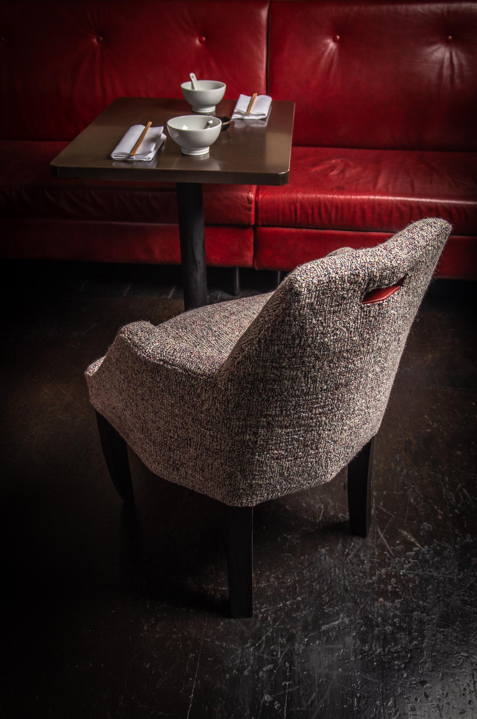 Post-Modern Rumi - faceted design upholstered armchair/dining chair by Toad Gallery London 