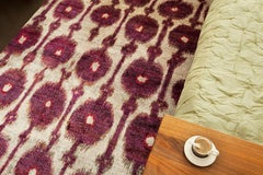 Silver Purple Contemporary Natural Silk Hand-Knotted Rug in Stock