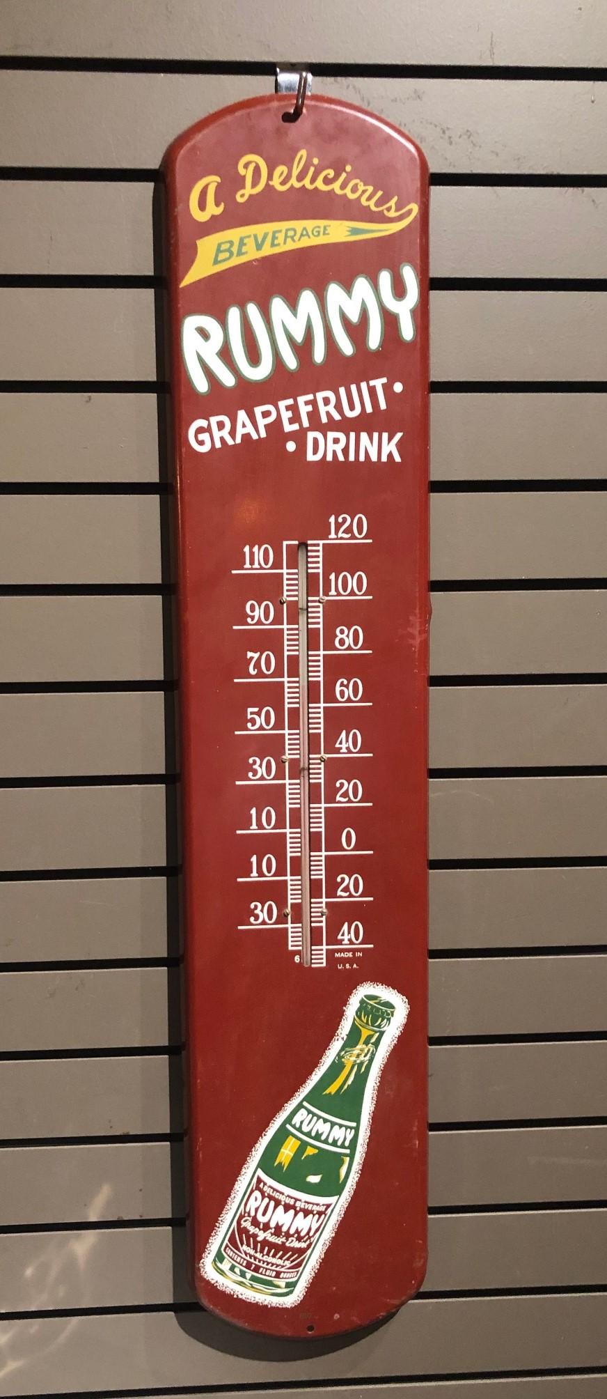 Rummy Grapefruit Soda Werbung Zinn Thermometer Schild im Angebot 3