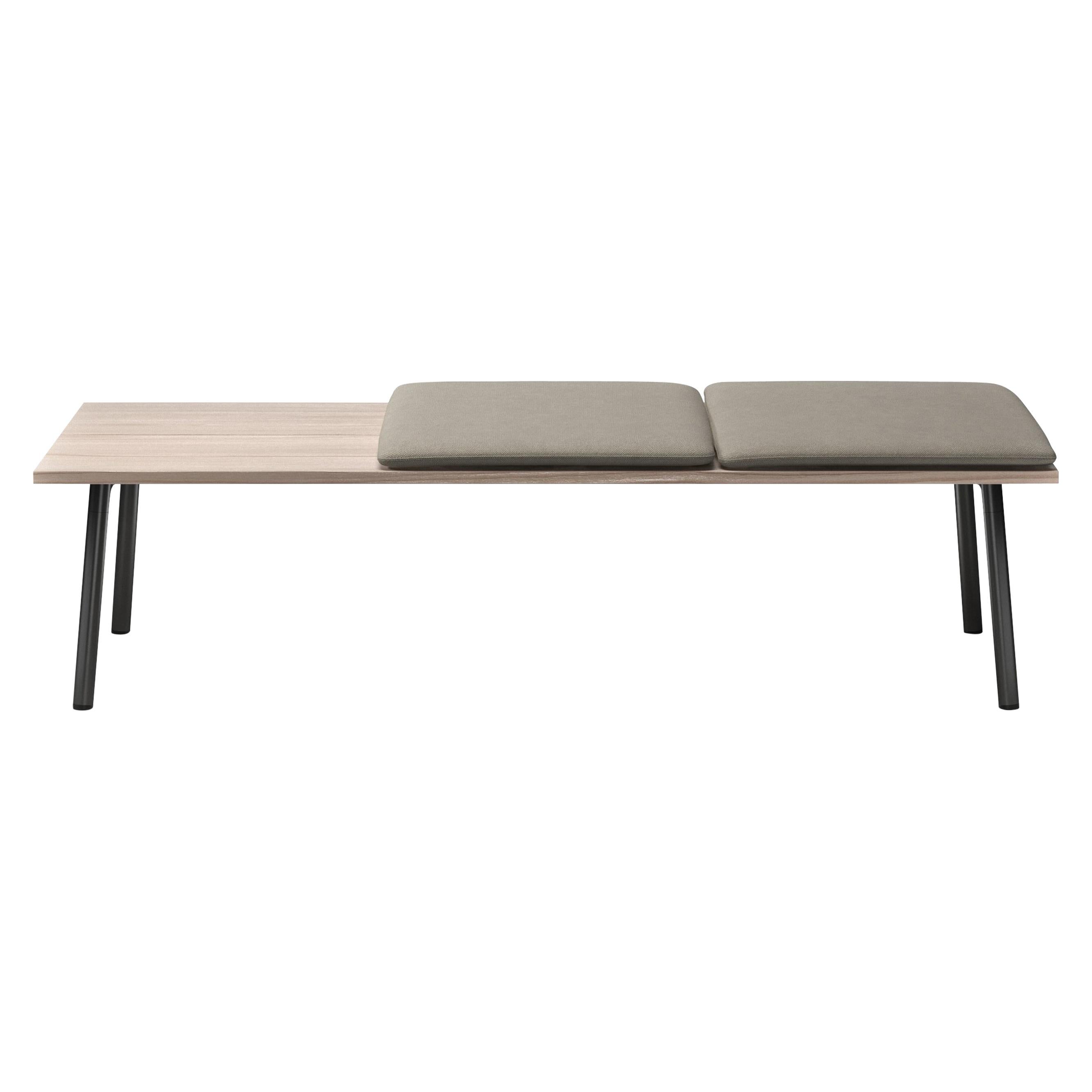 Run Daybed 72" Kvadrat Hallingdal 200 Fabric With Ash Top And Black Aluminum For Sale
