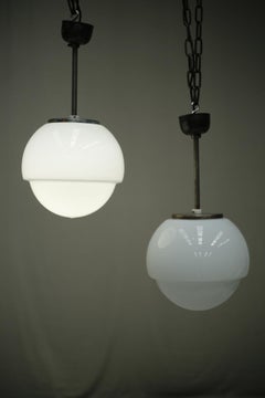 Run Mid 20th Century Opaline Pendant Lights