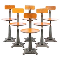 Run of 6 Singer Machinist Chairs