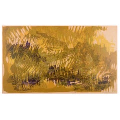 Rune Pettersson, Swedish artist. Lithograph on plate. Abstract composition.