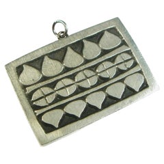 Retro RUNE TENNESMED - Modernist Pewter Pendant - Signed - Sweden - Late 20th Century