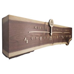 Runic: 3-Foot Walnut and Maple Linear Clock 