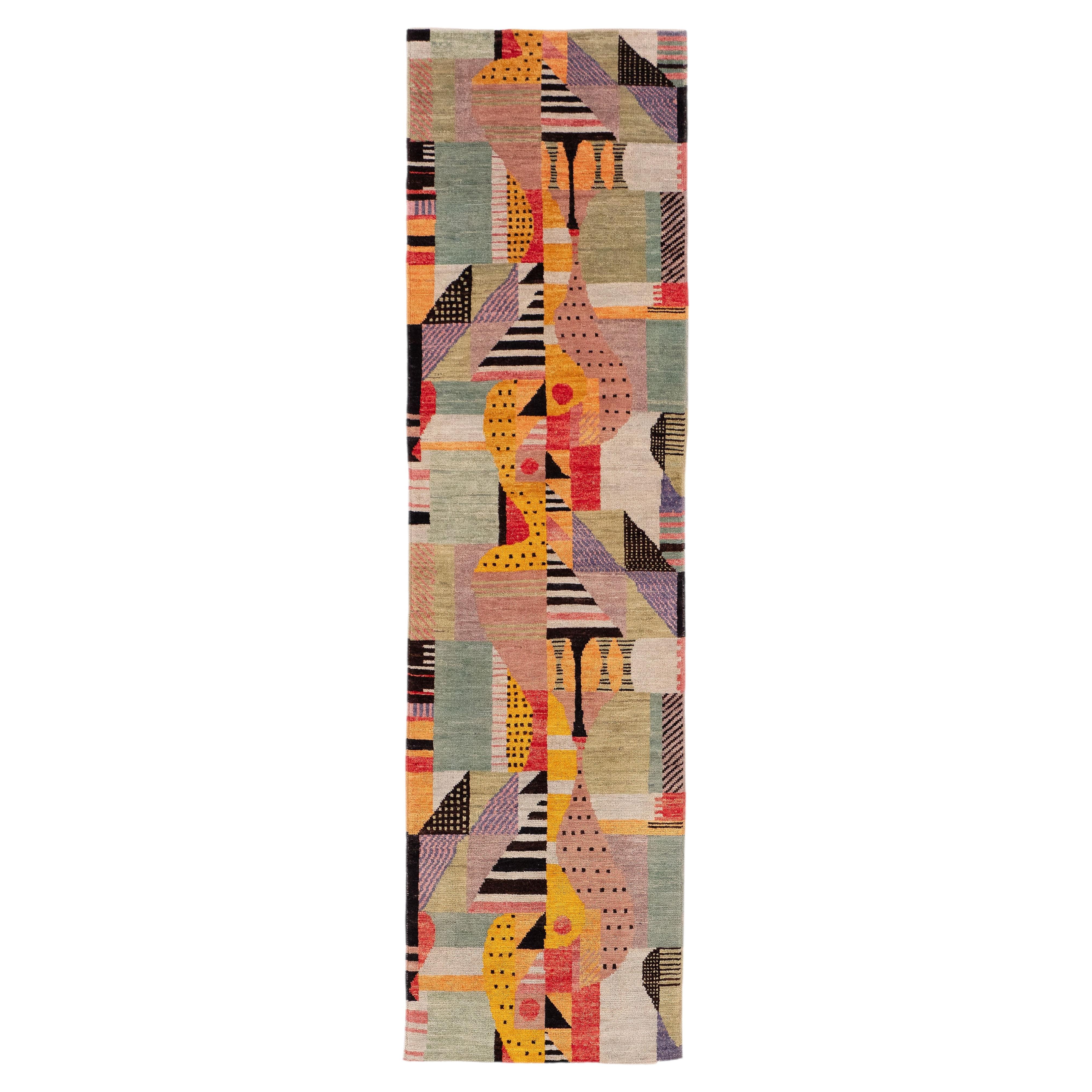 Runner 1922 Limited Edition Rug by Gunta Stölzl, Hand-Knotted Hand-Spun Wool