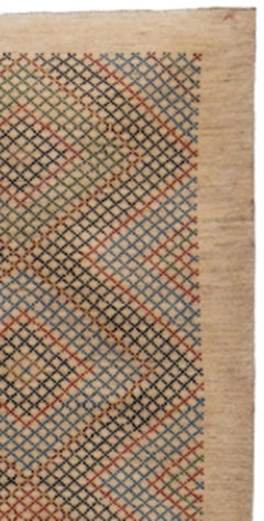 Runner, Diamond Pattern Contemporary Gabbeh Persian Wool Rug