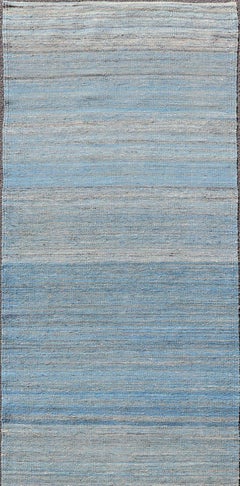 Runner Flat-Weave in Modern design in Shades of Blue, Green and Taupe