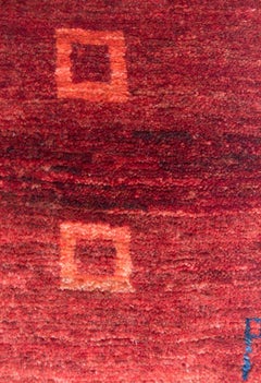 Runner Red Contemporary Tribal Pattern Gabbeh Persian Wool Rug