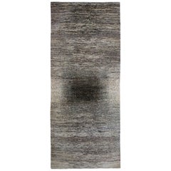 Runner, Gray and Abstract Pattern Contemporary Gabbeh Style Persian Wool Rug