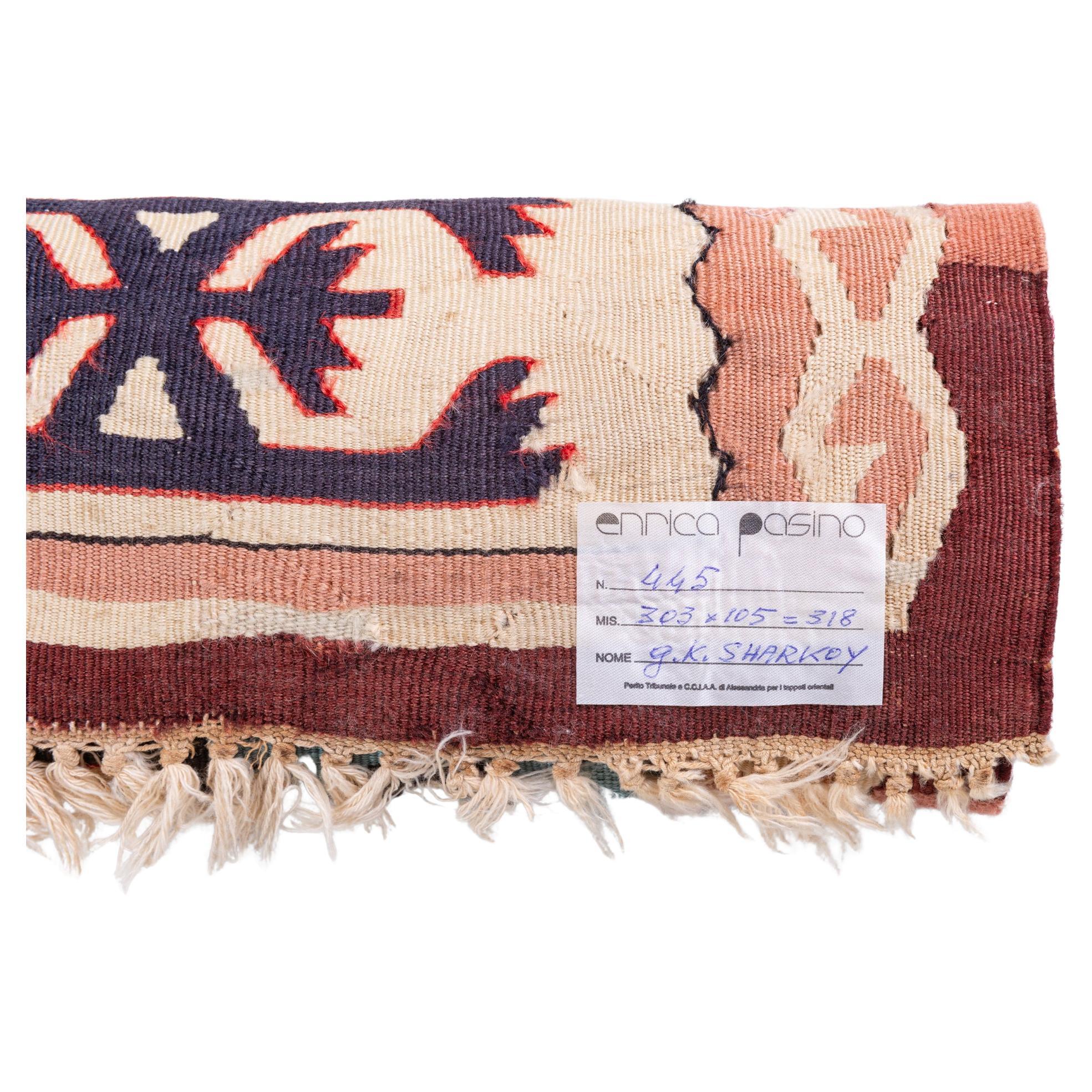 nr. 445 - Pleasant kilim runner, to set everywhere: sleeping room, in front of the library...  It can be combined with a similar one published on 1stdibs LU1379228106402. Special price for two.
 
