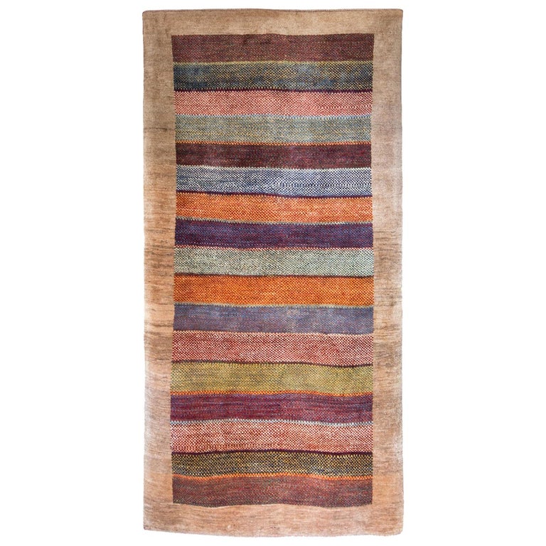Runner Multi Color Striped Contemporary Tribal Design Gabbeh Runner Multi Color Striped Contemporary Tribal Design Gabbeh Persian Wool Rug For