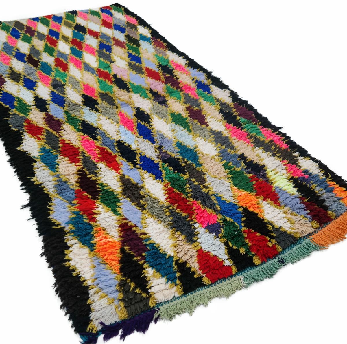 Runner Rug l Moroccan Hallway Rug Azilal Boucherouite Carpet For Sale 1