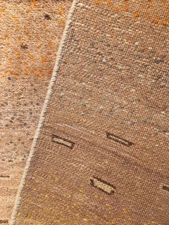 Runner, Warm Neutral Contemporary Tribal Design Gabbeh Persian Wool Rug