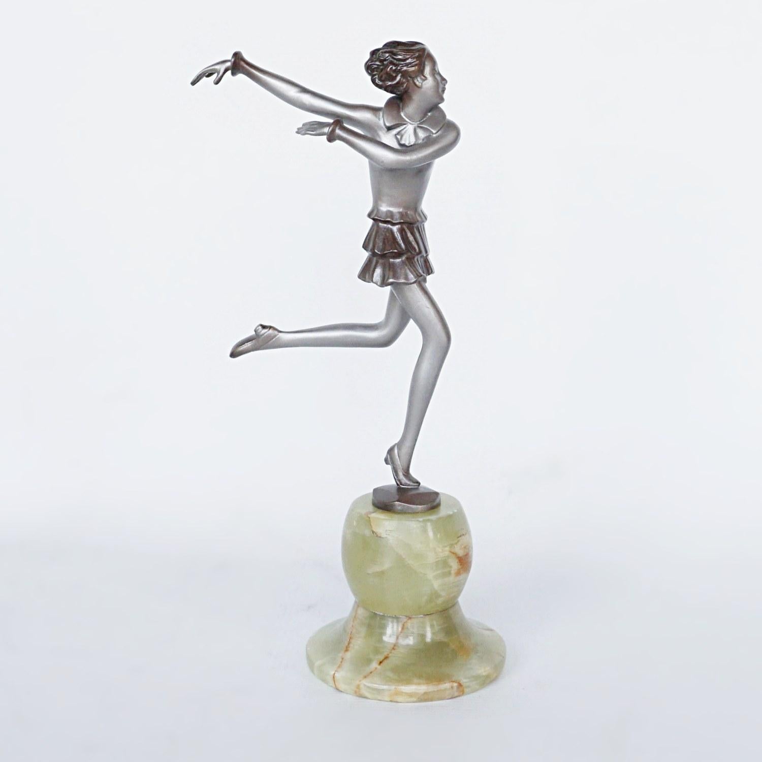 Austrian 'Running Girl' an Art Deco Bronze Sculpture by Josef Lorenzl