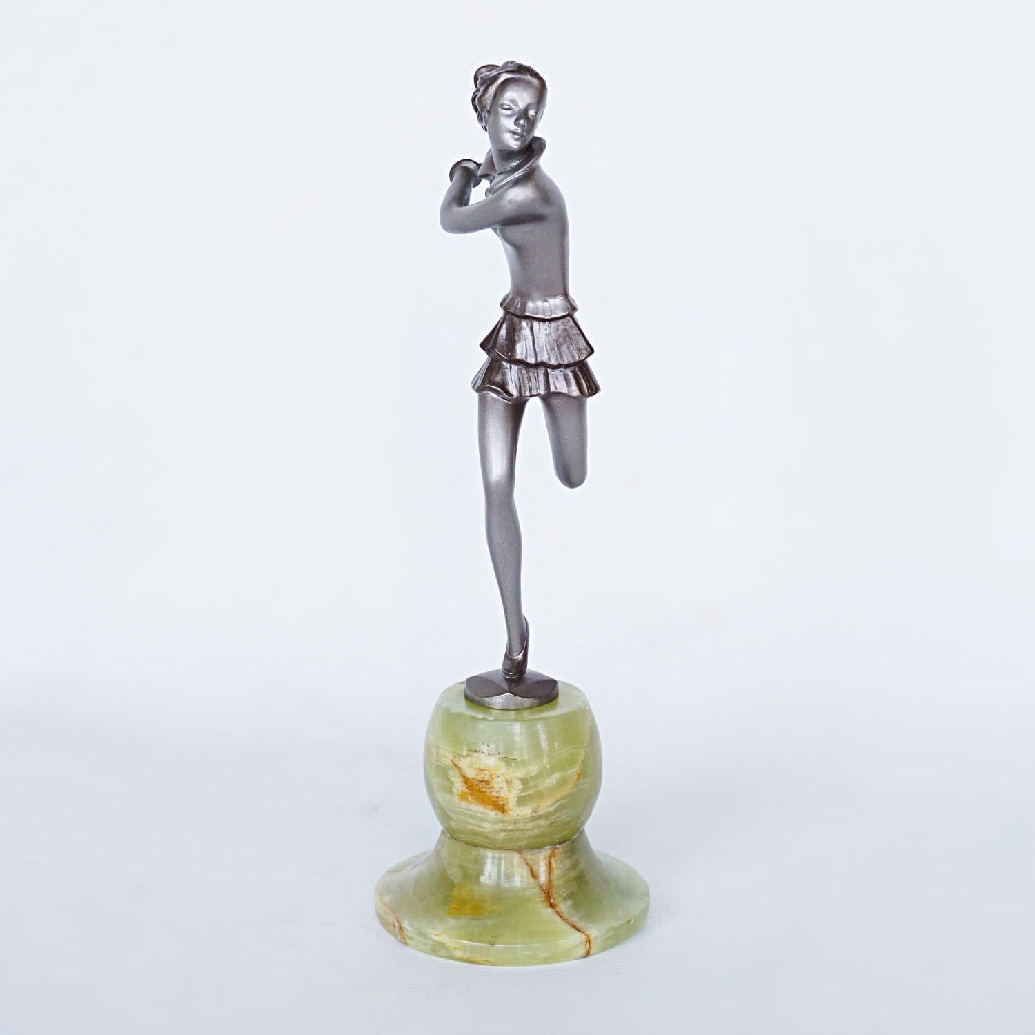 'Running Girl' an Art Deco Bronze Sculpture by Josef Lorenzl 1