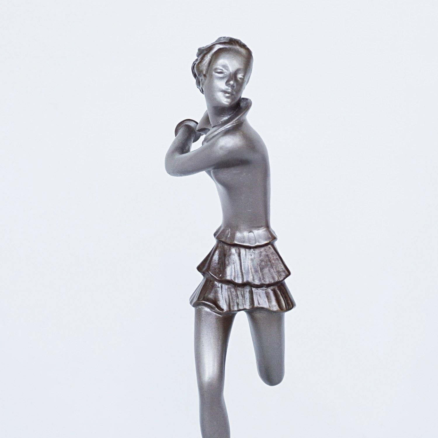 'Running Girl' an Art Deco Bronze Sculpture by Josef Lorenzl 2