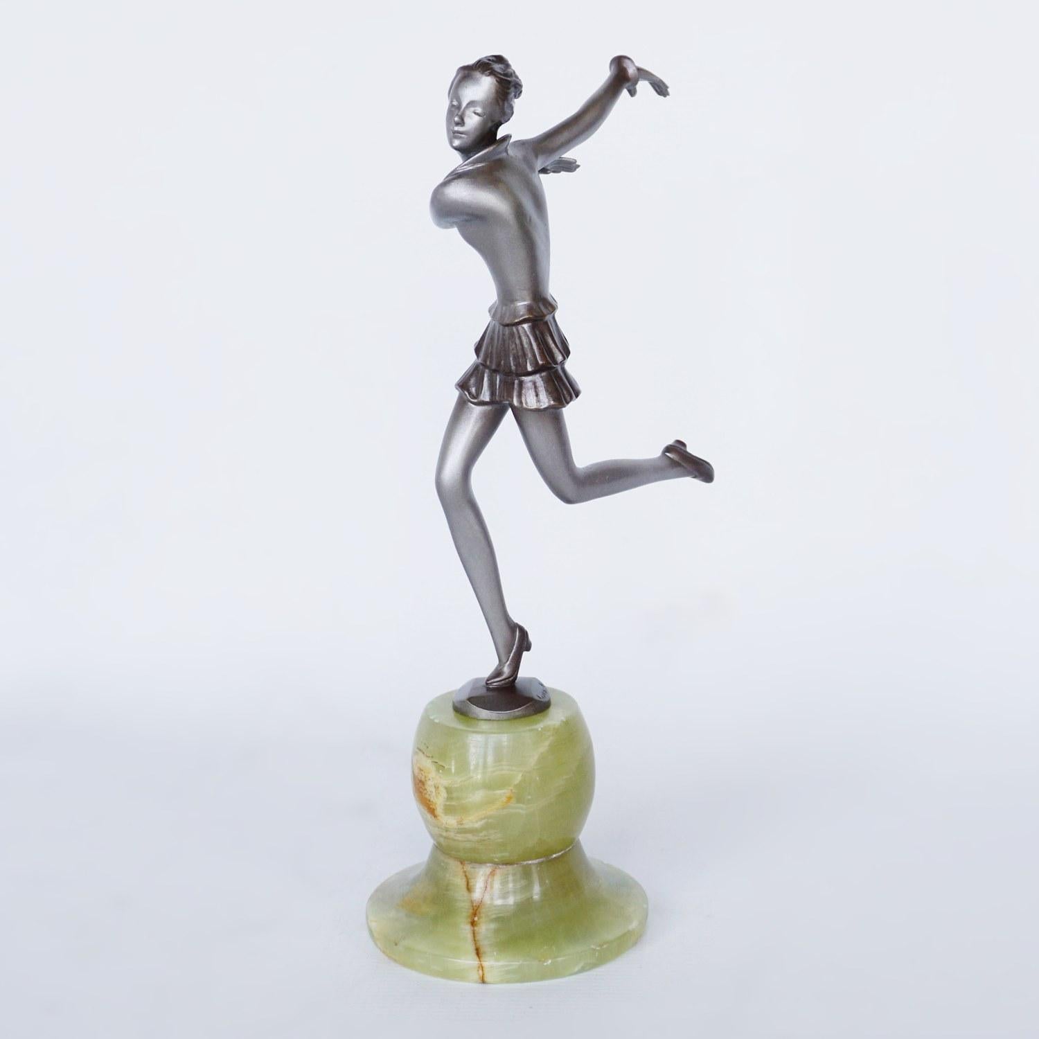 'Running Girl' an Art Deco Bronze Sculpture by Josef Lorenzl 3