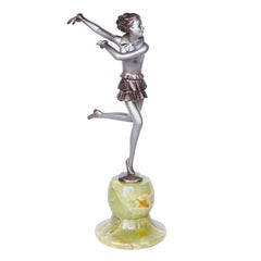 'Running Girl' an Art Deco Bronze Sculpture by Josef Lorenzl