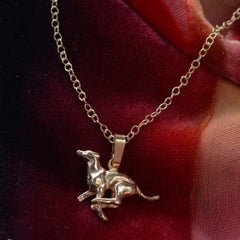 Running Greyhound Pendant in Solid Gold