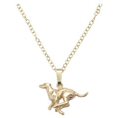 Running Greyhound Pendant in Solid Gold