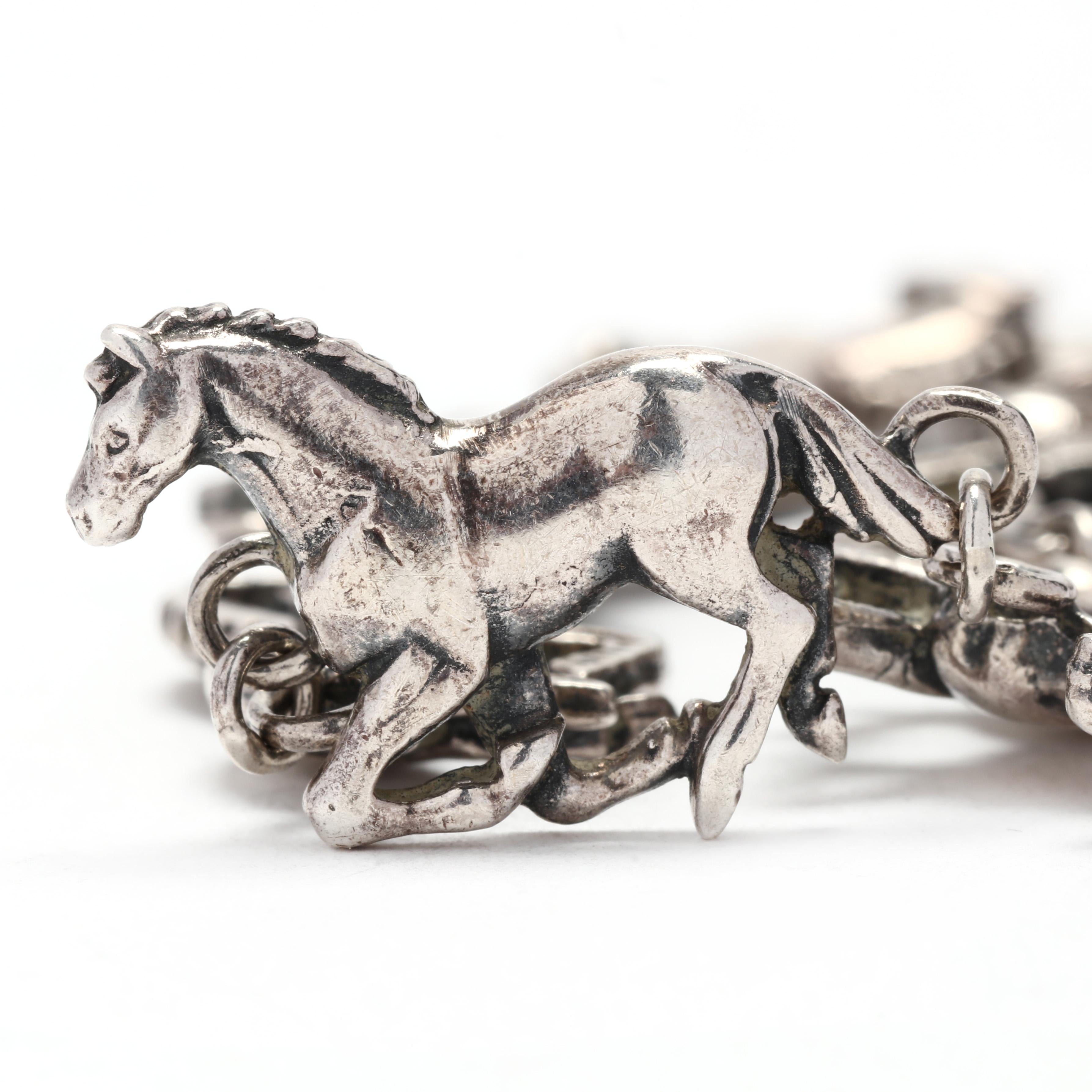 sterling silver horse bracelet