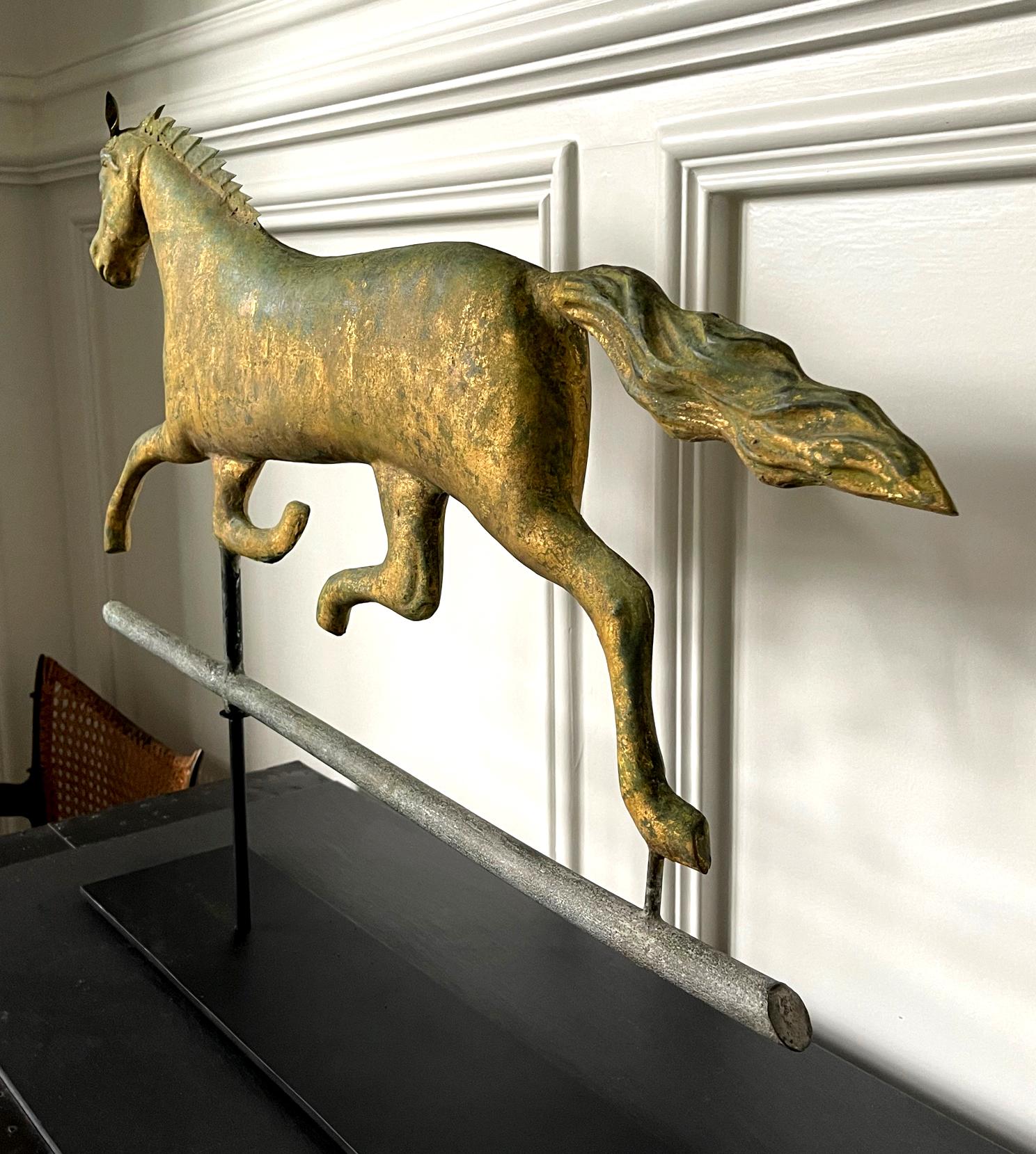 Running Horse Weathervane on Display Stand In Good Condition For Sale In Atlanta, GA