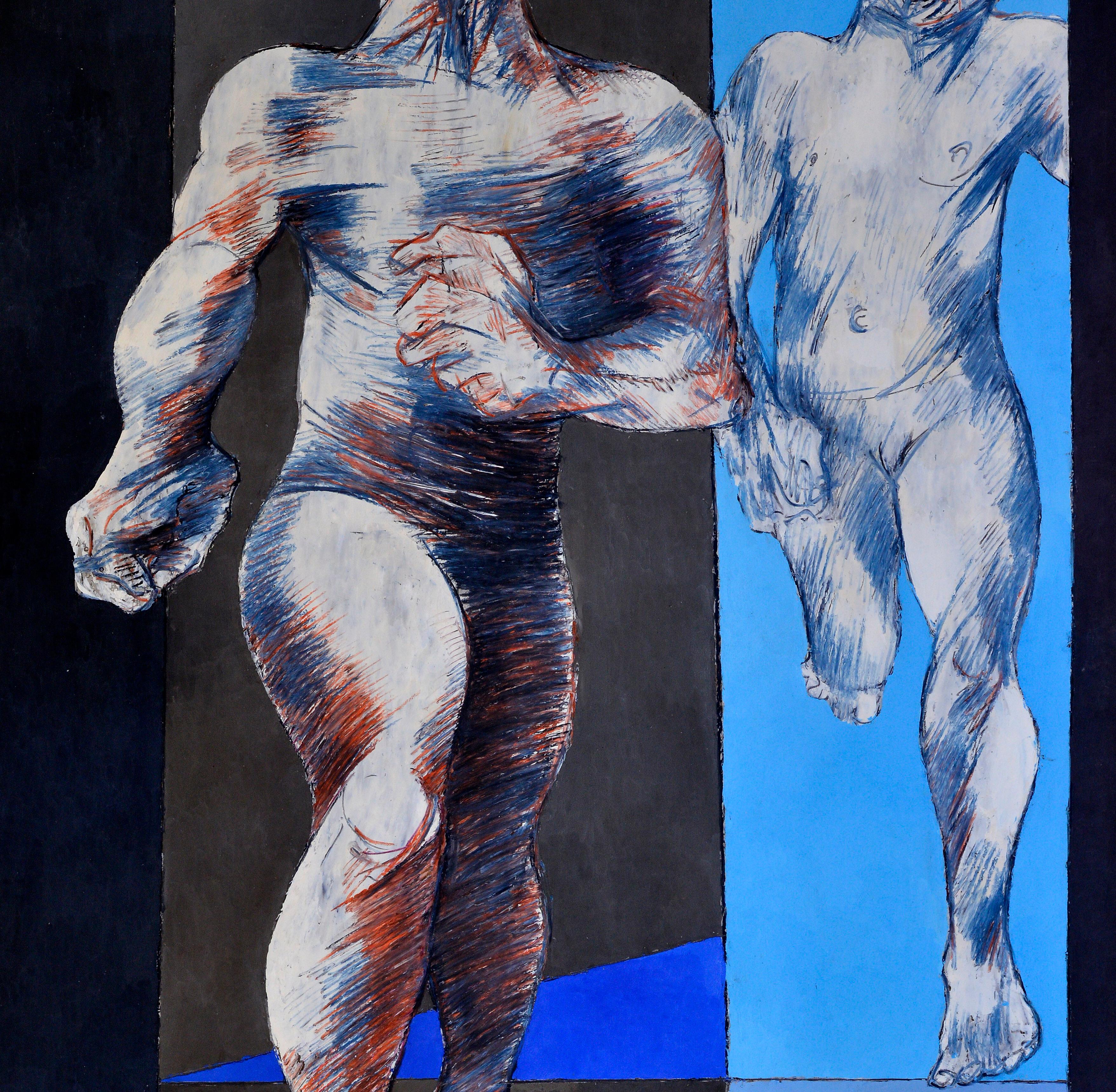 French Running Black and blue Reflection, circa 1988 For Sale