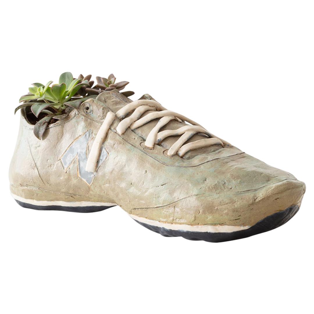 Running Shoe Handmade Glazed Earthenware Planter Unique Edition