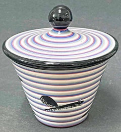 "Running Squirrel and Panther", Rare Art Deco Covered Jar by Rometti, 1930s