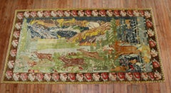 Zabihi Collection Running Deers Pictorial Vintage Karabagh Rug