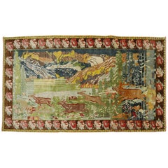 Running Deers Pictorial Vintage Karabagh Rug