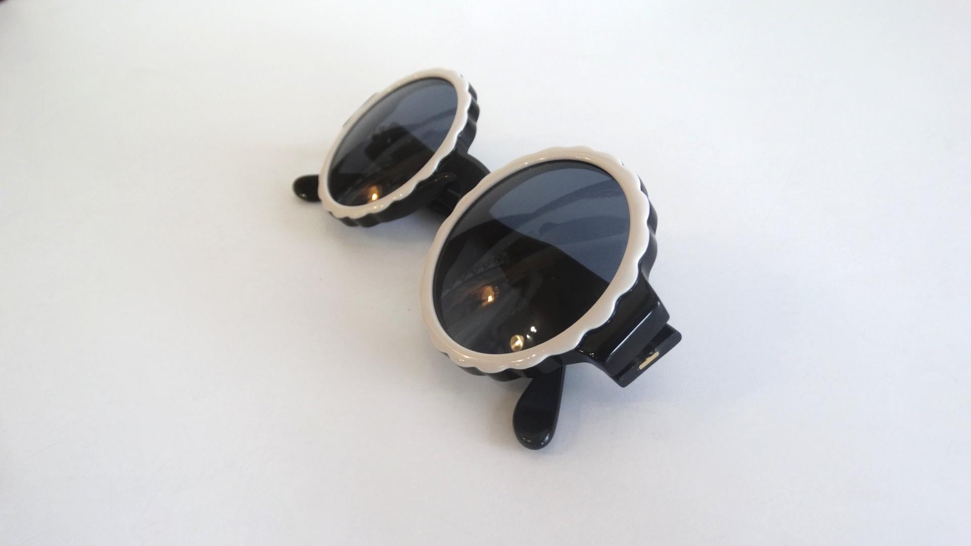 chanel white circle sunglasses