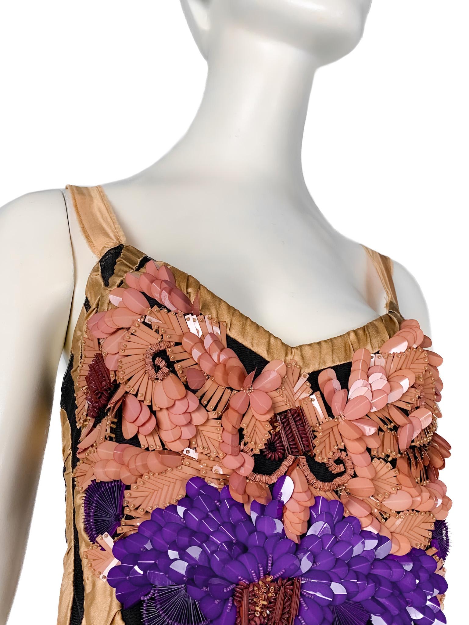 Alberta Ferretti Runway 2016 Ombré Silk Embellished Embroidered Cocktail Dress 2