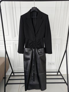 Runway Alaïa Spring 2023 blazer dress. Sculptural 80s leather. Size 36 by Mulier