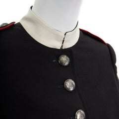runway ALEXANDER MCQUEEN 2017 black embroidery cropped military jacket IT36 XS